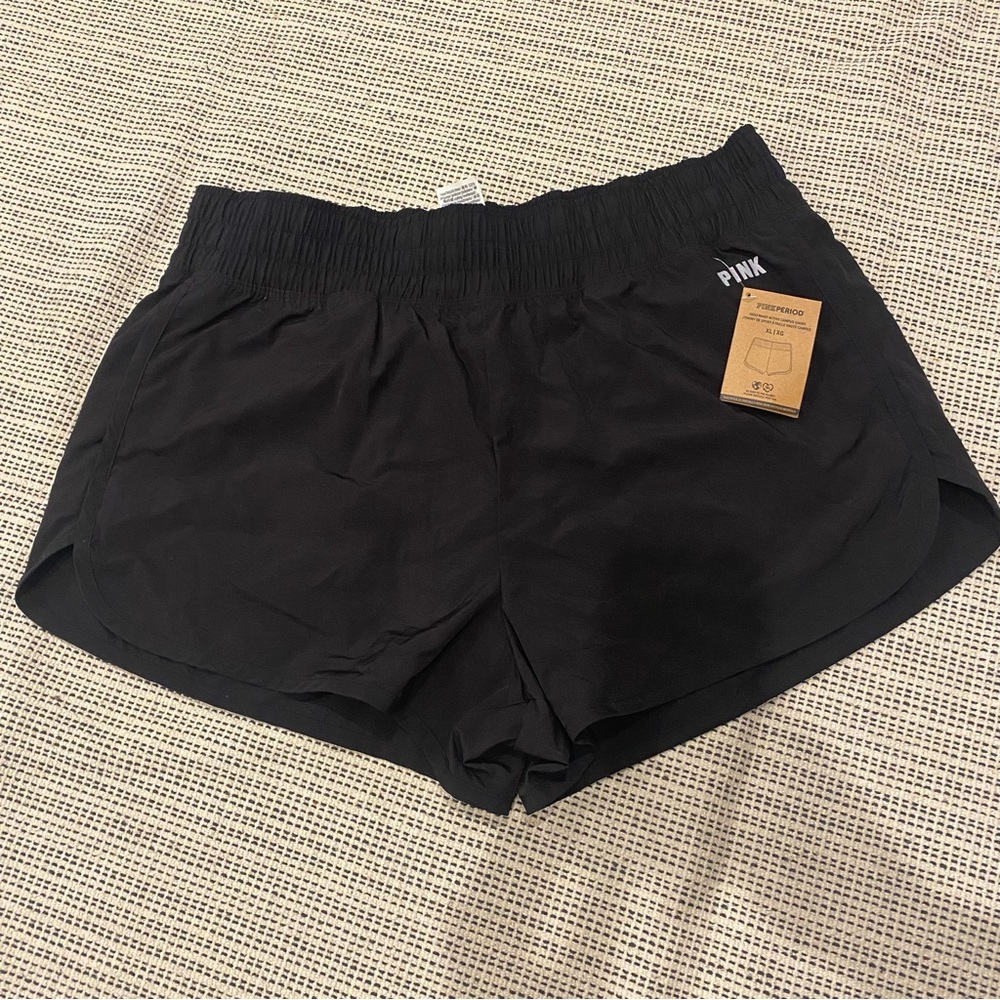 PINK PERIOD Victoria's Secret  High Waist Active Campus Shorts Black XL